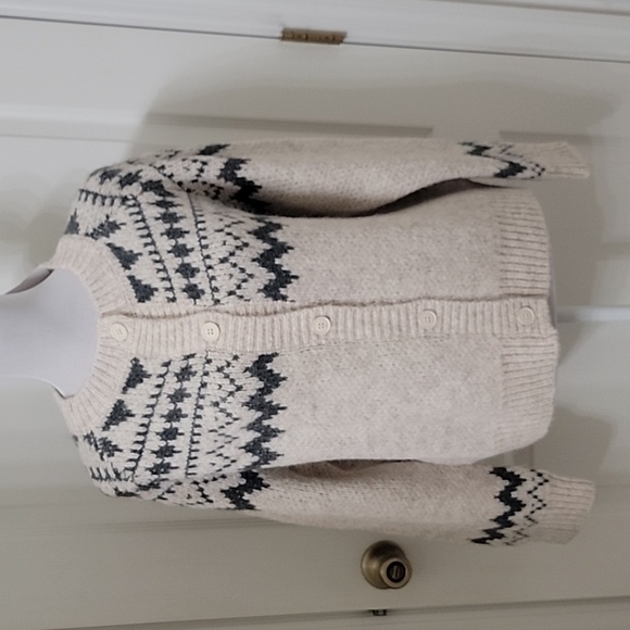 ISO Studio thehansusa Icelandic / Nordic Fair Isle Cardigan Sweater, NEW - Picture 1 of 12